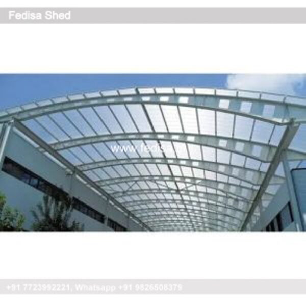 Car Parking Shed Fiber Parking Shed Industrial Shed Costing N0-2085