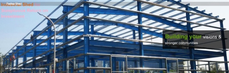 Industrial Shed Steel Patra Shed Low Cost Marriage Hall Shed Design N0-2702