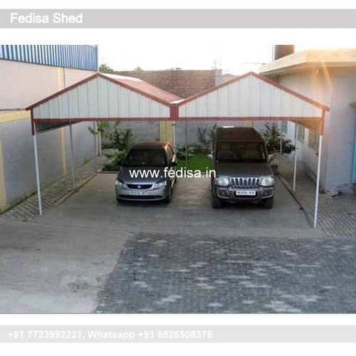 Parking Shed Steel Car Parking Shed Goat Shelter Design N0-1558