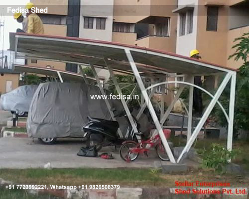 Car Parking Shed Bamboo Parking Shed Industrial Shed Structure Design N0-1587