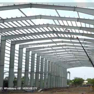 Industrial Shed Design with Durable Steel Columns No-0086