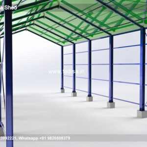 Modern Industrial Shed Design with Steel Truss Roof No-0096