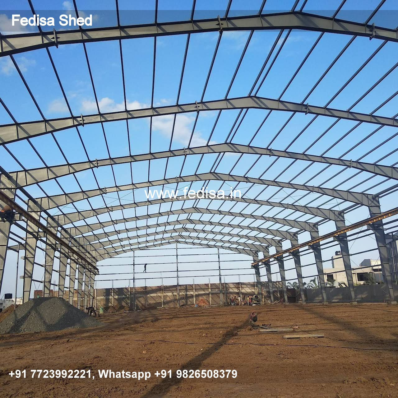Industrial Shed Design with Durable Structural Steel Framework No-0455