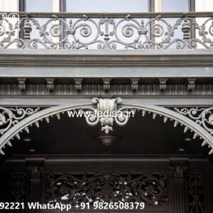 Stylish Iron Grill House Elevation Design No-0013