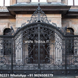 House Elevation Iron Design with Decorative Elements No-0019