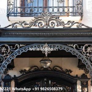 Modern House Elevation Iron Frame Design No-0026