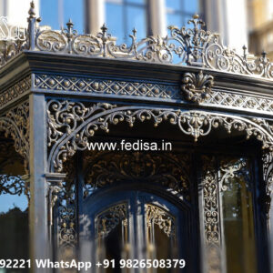 House Elevation Iron Design with Geometric Patterns No-0030
