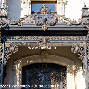 House Elevation Iron Design with Decorative Grill Work No-0077