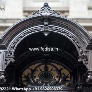 Modern House Elevation Iron Texture Design No-0080