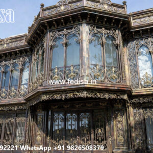 Contemporary House Elevation Iron Decorative Roof No-0343