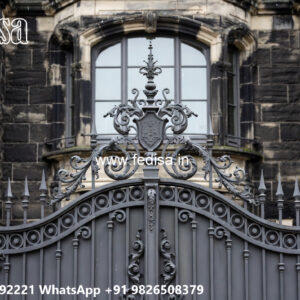 House Elevation Iron Design with Premium Structural Detailing No-0345