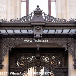 House Elevation Iron Design with Stylish Geometric Concepts No-0370