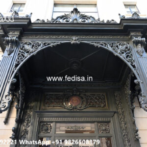 House Elevation Iron Design with Elegant Architectural Features No-0373