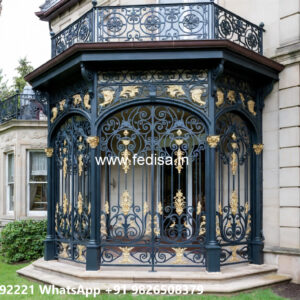 House Elevation Iron Design with Premium Outdoor Detailing No-0394
