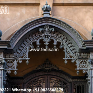 House Elevation Iron Design with Contemporary Structural Elegance No-0403