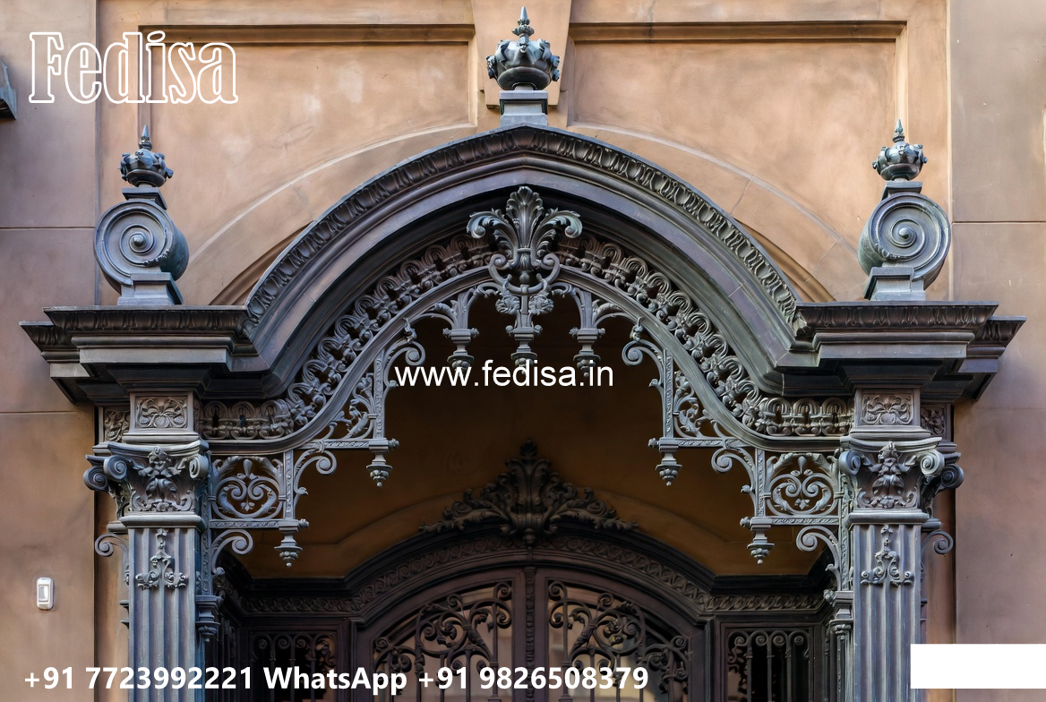 House Elevation Iron Design with Contemporary Structural Elegance No-0403