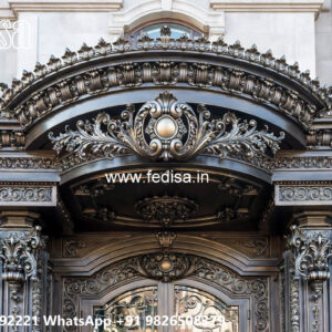 House Elevation Iron Design with Stylish Artistic Panels No-0406