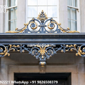 House Elevation Iron Design with Elegant Geometric Framework No-0412