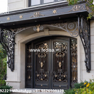 House Elevation Iron Design with Elegant Decorative Roofing No-0426