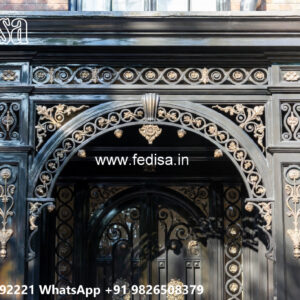 Elegant Villa Front Iron Elevation Design No-0515