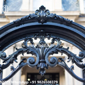 Villa Elevation Iron Design with Elegant Detailing No-0522