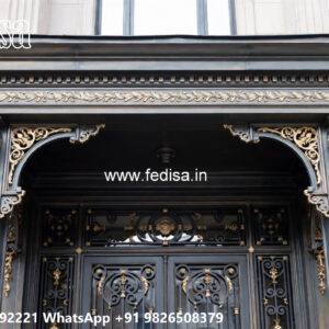 Stylish Iron Balcony Design for Villa Elevation No-0523