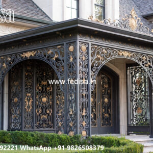 Luxury Villa Elevation Iron Framework Concepts No-0526