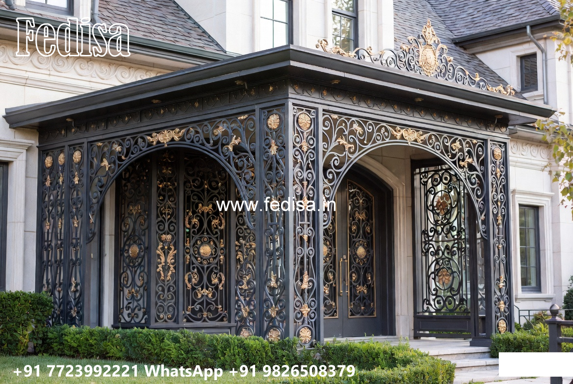Luxury Villa Elevation Iron Framework Concepts No-0526