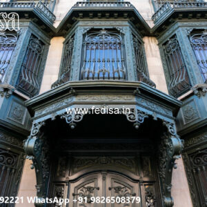 Elegant Villa Elevation Iron Mesh Concepts No-0536