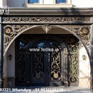 Attractive Villa Elevation Iron Framework Ideas No-0548