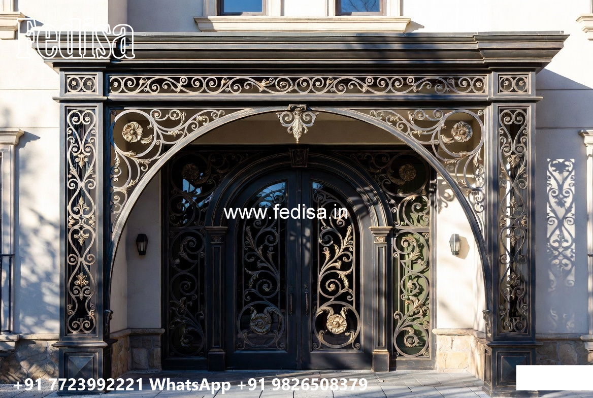 Attractive Villa Elevation Iron Framework Ideas No-0548