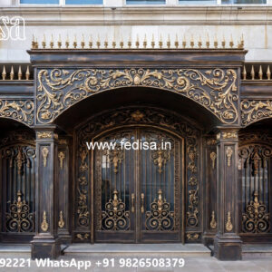 Elegant Villa Elevation Iron Feature Concepts No-0557