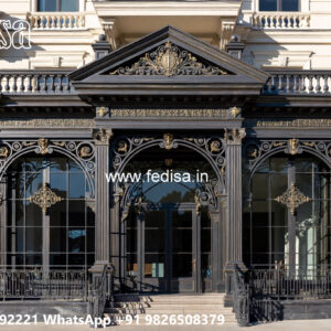 Villa Elevation Iron Design with Elegant Front Patterns No-0583