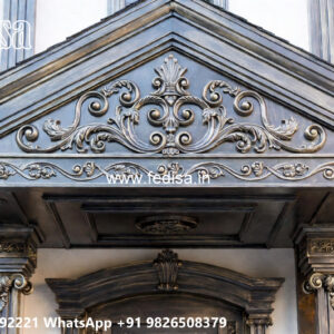 Villa Elevation Iron Design with Stylish Geometric Appeal No-0592