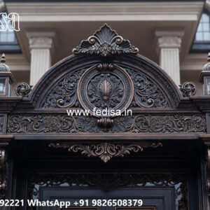 Villa Elevation Iron Design with Contemporary Architectural Style No-0638