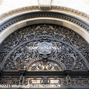 Villa Elevation Iron Design with Artistic Structural Detailing No-0648