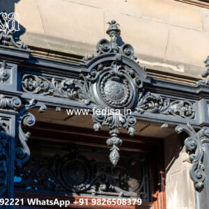 Contemporary Villa Front Iron Wall Inspirations No-0660