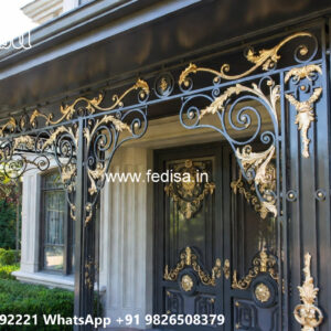 Villa Elevation Iron Design with Stylish Front Framework No-0662