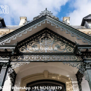 Villa Elevation Iron Design with Elegant Modern Features No-0675