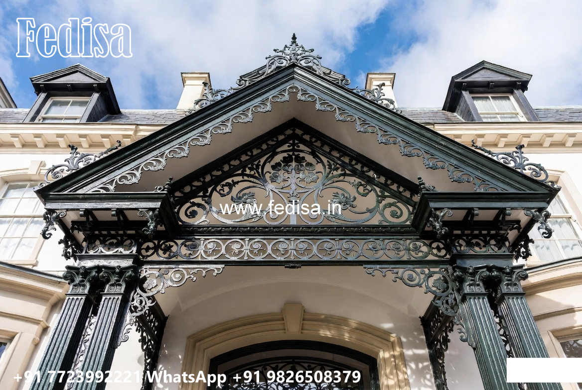 Villa Elevation Iron Design with Elegant Modern Features No-0675