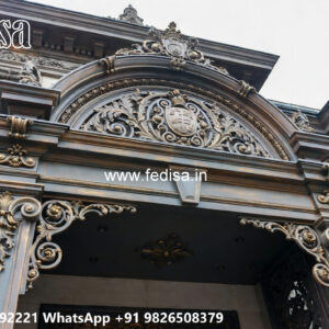 Elegant Villa Front Iron Geometric Ideas No-0681