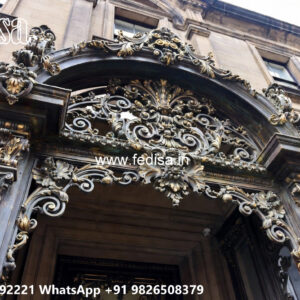 Villa Elevation Iron Design with Stylish Structural Framework No-0683
