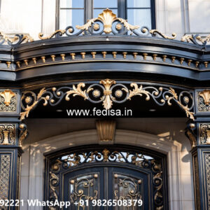 Villa Elevation Iron Design with Contemporary Structural Appeal No-0709