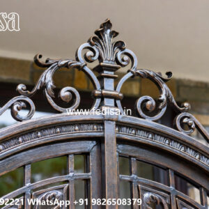 Villa Elevation Iron Design with Stylish Artistic Features No-0743