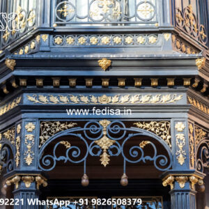 Villa Elevation Iron Design with Stylish Luxury Roofing No-0767