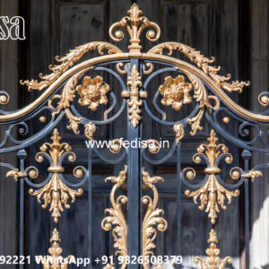 Villa Elevation Iron Design with Artistic Front Framework No-0841