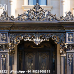 Villa Elevation Iron Design with Stylish Outdoor Framework No-0939