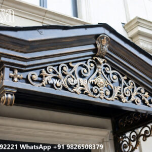 Villa Elevation Iron Design with Stylish Luxury Roofing No-0974