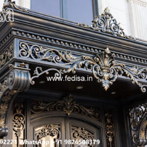 Stylish House Elevation Iron Gate Design No-1048