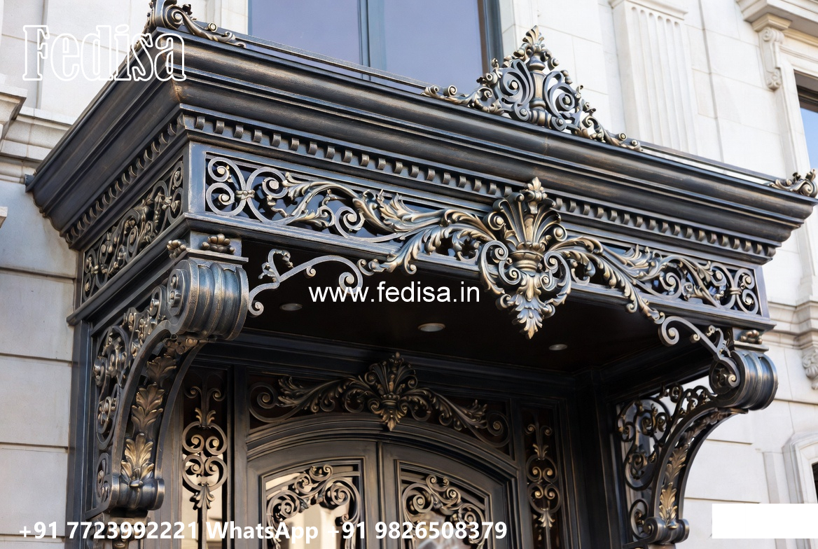 Stylish House Elevation Iron Gate Design No-1048